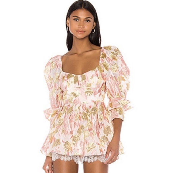 For Love And Lemons Pants - For Love & Lemons Madame Brocade Romper